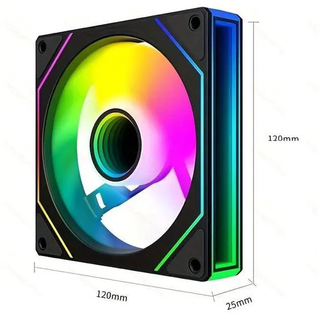 Alt view image 2 of 4 - Prism 4th Generation PRO MAX Chassis Fan 12CM Computer Mainframe Cooling ARGB Aura Sync Desktop Computer Chassis Fan case fans *3 pcs