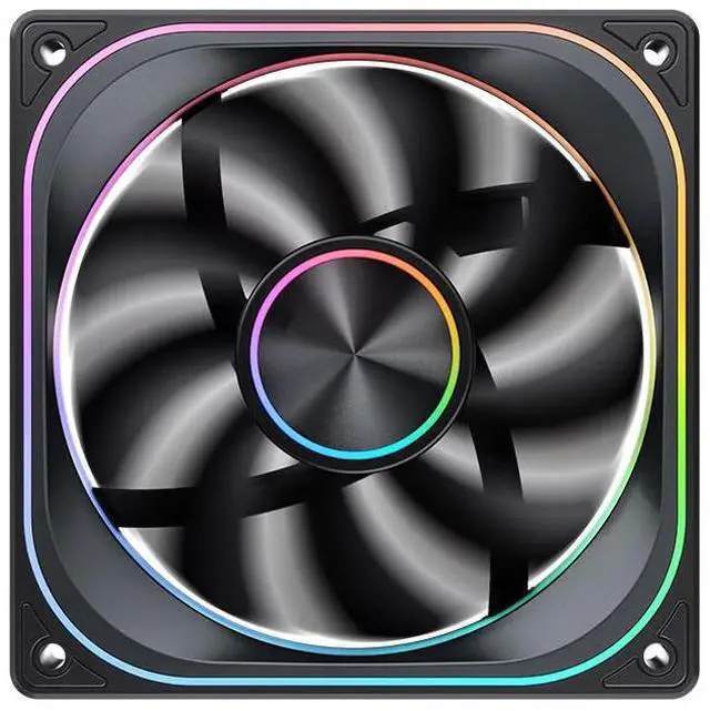 Alt view image 3 of 7 - ZA-120B ARGB version black 12CM case fans*1 pcs(four-sided thousand-layer mirror light effect/motherboard synchronized light effect/aluminum nameplate/PWM male and female connectors)