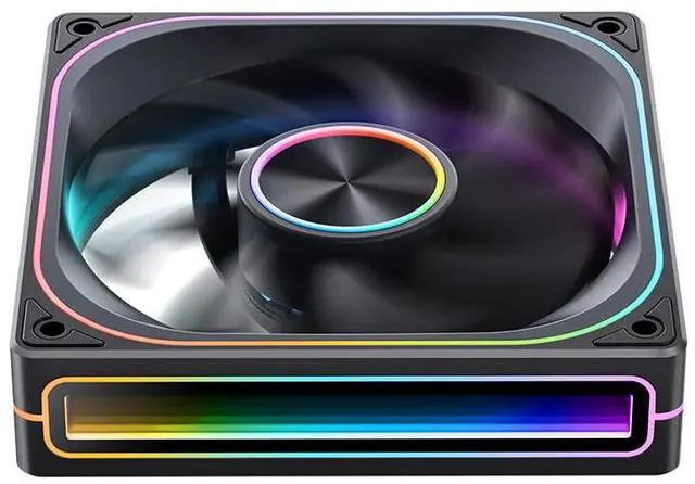 Alt view image 4 of 7 - ZA-120B ARGB version black 12CM case fans*1 pcs(four-sided thousand-layer mirror light effect/motherboard synchronized light effect/aluminum nameplate/PWM male and female connectors)