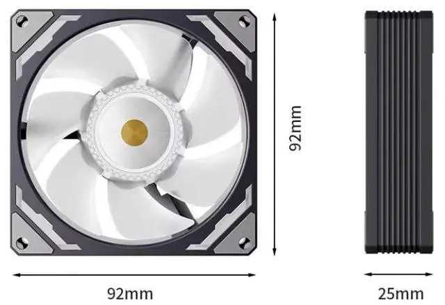 Alt view image 2 of 6 - Gintol T90 cooling  9CM ARGB case fans light [small 4-pin interface] Intelligent temperature-controlled fan silent PWM intelligent temperature-controlled cooling