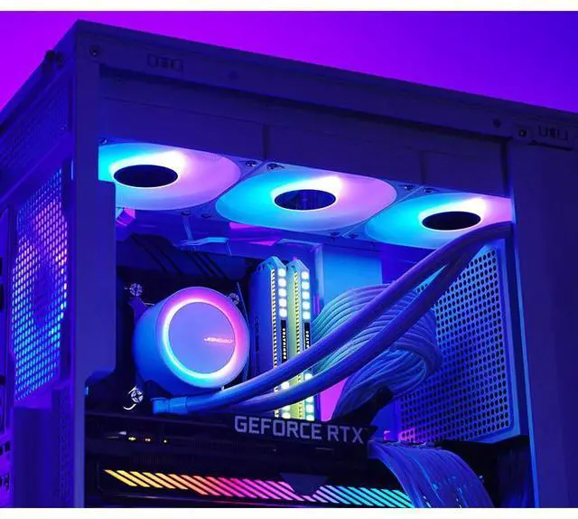 Alt view image 3 of 7 - TG-360 integrated water-cooled radiator black desktop computer game assembly computer host 360 water-cooled radiator (hidden type line management/5V shen guang synchronous ARGB/damping rotation namepl