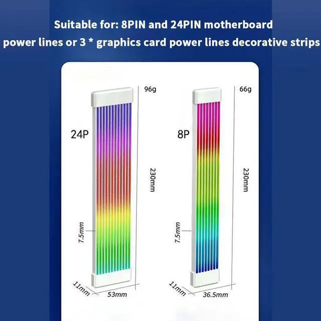 Alt view image 2 of 7 - Desktop assembled computer host neon line god light synchronous motherboard 24Pin decorative strip ARGB light strip 8Pin graphics card ARGB god light synchronous sea view room chassis decorative light