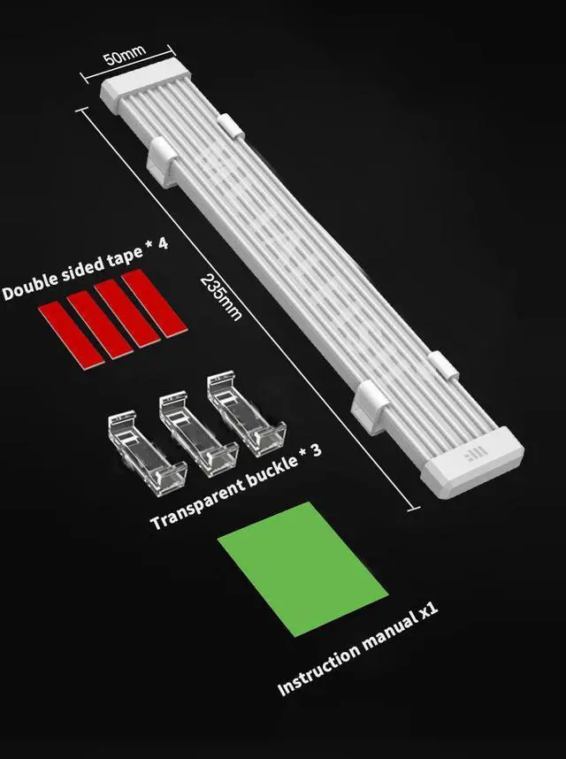 Alt view image 3 of 7 - Desktop assembled computer host neon line god light synchronous motherboard 24Pin decorative strip ARGB light strip 8Pin graphics card ARGB god light synchronous sea view room chassis decorative light