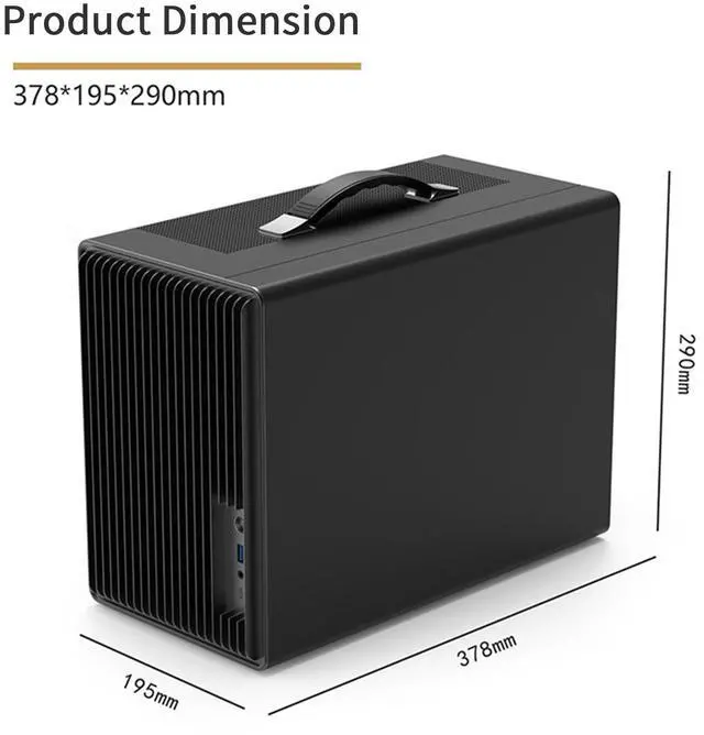 Alt view image 2 of 6 - P40 Mesh Handheld Portable ITX/Micro ATX Computer Case Compact Gaming MINI PC Case