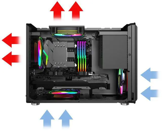 Alt view image 4 of 6 - P40 Mesh Handheld Portable ITX/Micro ATX Computer Case Compact Gaming MINI PC Case