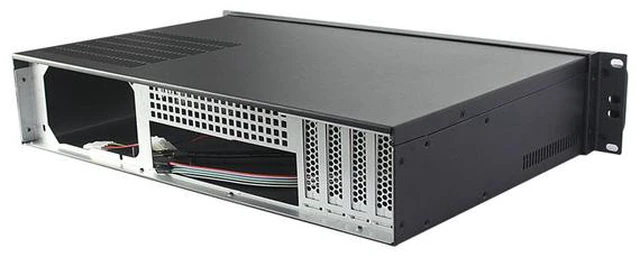 Alt view image 5 of 6 - 19 inch standard rack mounted 2U server chassis Case industrial control computer case with silent, dust-proof, ultra short 300mm depth monitoring horizontal computer server case shell computer case