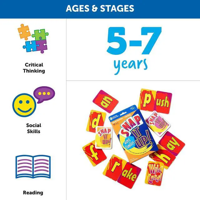 Alt view image 6 of 6 - Learning Resources Snap It Up! Phonics & Reading Card Game - Sight Words Flash Cards, Phonics Family Board , ABC Classroom Must Haves, Toddler Activities, Homeschool Supplies, Montessori