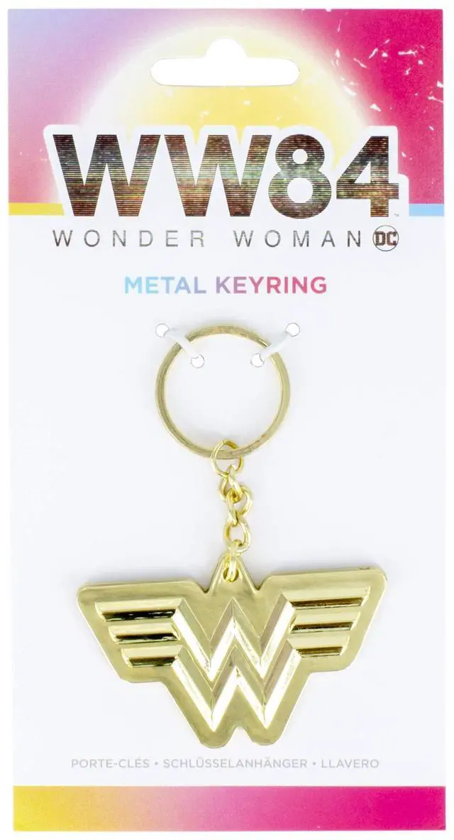 Alt view image 3 of 3 - Paladone DC Comics Wonder Woman 1984 Logo Gold Keyring, Multicoloured, Onesize