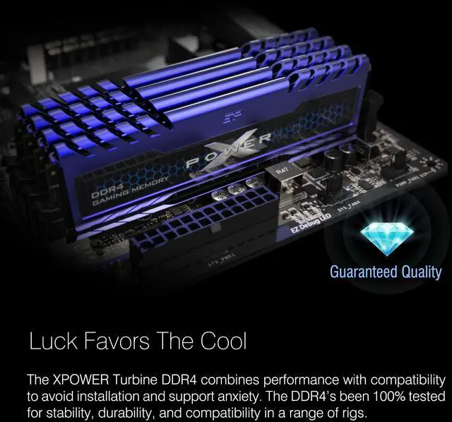 Alt view image 3 of 5 - Silicon Power 32GB (2 x 16GB) DDR4 3200 (PC4 25600) 288-Pin XPOWER Turbine DDR4 DRAM Desktop Memory Model SP032GXLZU320FD