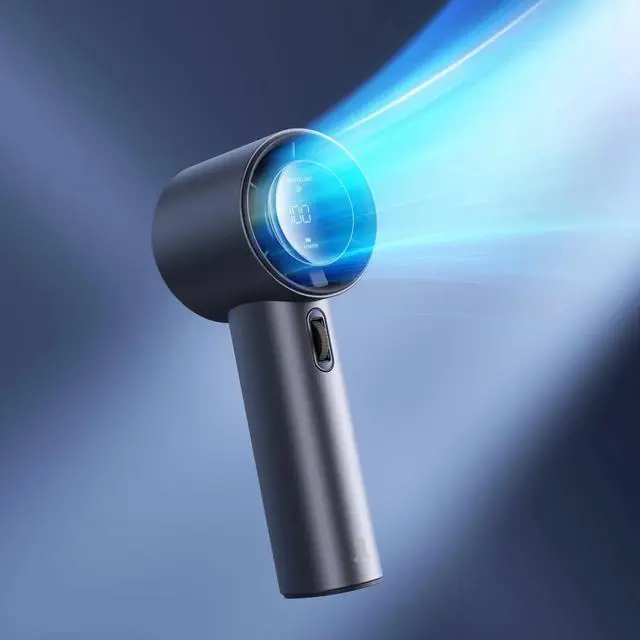 Main image of JISULIFE Handheld Fan: USB Rechargeable Fan with 5000mAh Battery, 3-15 Hours of Cooling Time, 1-100 Adjustable Speeds, Brushless Motor, Digital Display, Ideal Gift for Camping/Outdoor Use