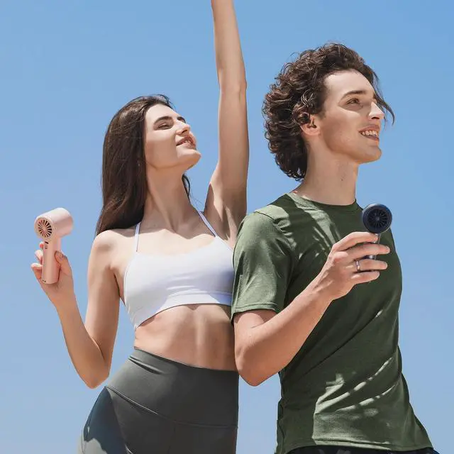 Alt view image 6 of 7 - JISULIFE Handheld Fan: USB Rechargeable Fan with 5000mAh Battery, 3-15 Hours of Cooling Time, 1-100 Adjustable Speeds, Brushless Motor, Digital Display, Ideal Gift for Camping/Outdoor Use