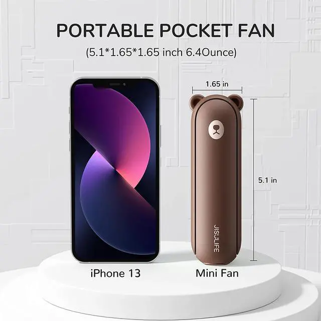 Alt view image 6 of 6 - JISULIFE Portable Fan, Foldable Pocket Fan with 4500 mAh Battery, Flashlight, 3 Speeds for Travel