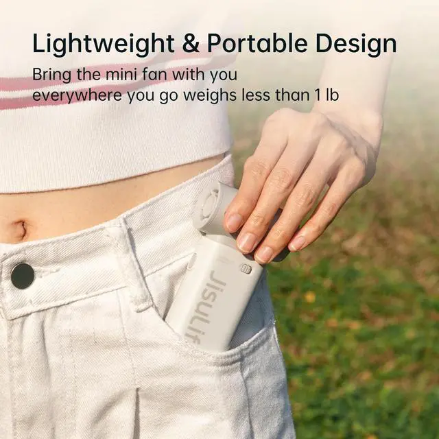 Alt view image 3 of 7 - JISULIFE Portable Handheld Fan, 40000 RPM Turbo Fan, 12H Battery Life, 5-Speed, 3600mAh USB Rechargeable, Mini Pocket Design, Gift for Women Men, Travel Outdoor Use