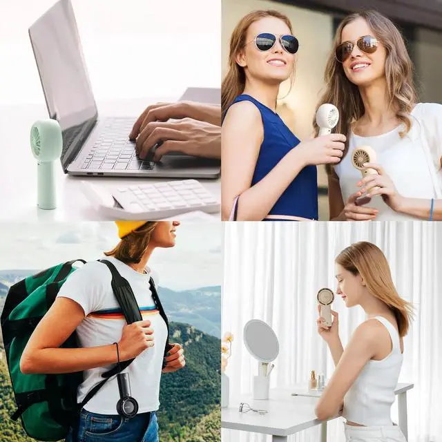 Alt view image 4 of 6 - JISULIFE Turbo Fan-Sized Portable Fan & 18H Runtime 6000mAh USB Rechargeable Fan with 5 Wind Modes for All Occasions