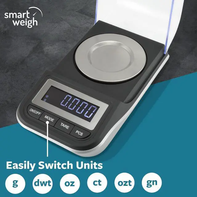 Alt view image 2 of 7 - Smart Weigh 50g x 0.001 Grams, Premium High Precision Digital Milligram Scale, Includes Tweezers, Calibration Weights,Three Weighing Pans and Case