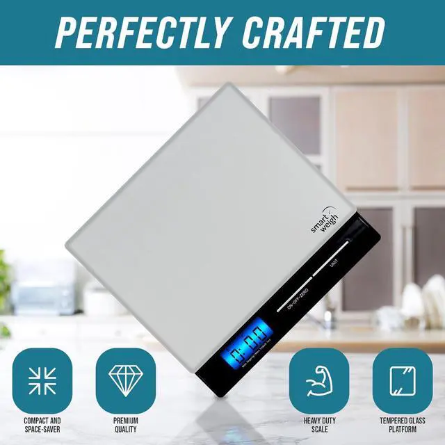 Alt view image 4 of 6 - Smart Weigh Professional USPS Postal Scale with Tempered Glass Platform, Multiple Weighing Modes and Tare Function, Silver Shipping Scale, Platform Scale, 11 pounds/ 5 Kilograms