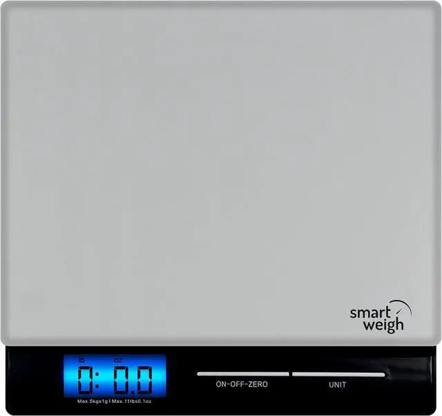 Main image of Smart Weigh Professional USPS Postal Scale with Tempered Glass Platform, Multiple Weighing Modes and Tare Function, Silver Shipping Scale, Platform Scale, 11 pounds/ 5 Kilograms