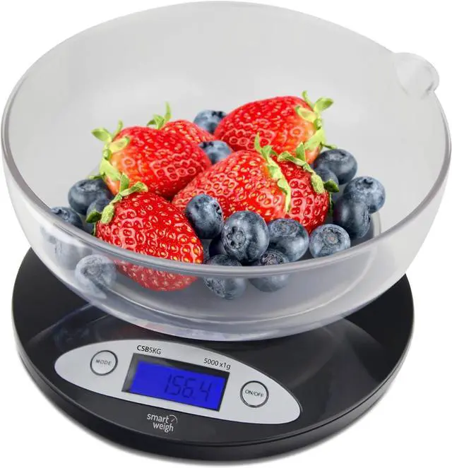 Main image of Smart Weigh Food Kitchen Scale with Bowl,11lb x 0.1oz / 5000 x 1grams, Digital Weight Scale for Baking,Cooking for Ounces and Grams