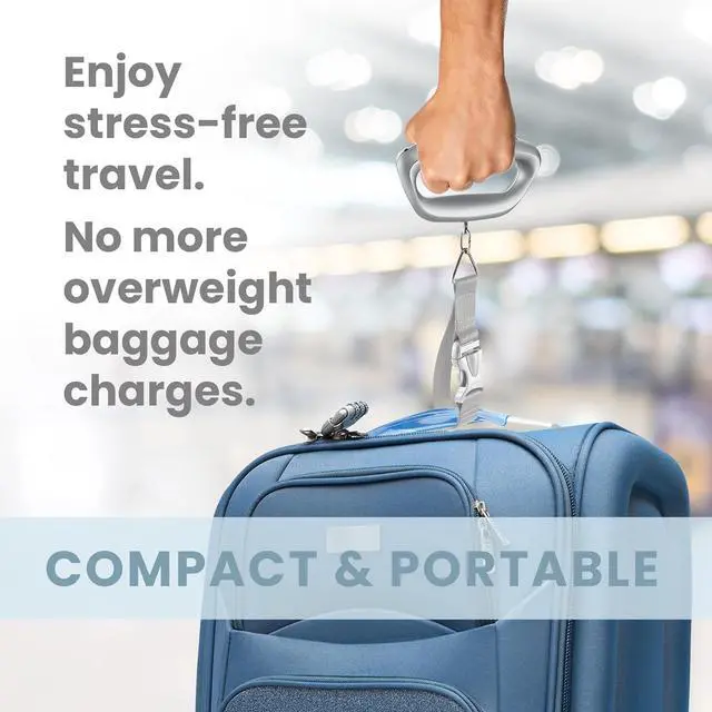 Alt view image 4 of 7 - Smart Weigh Digital Portable Luggage Scale, 50kg /110lbs Capacity, with EZ Grip Handle, Travel Hanging Scale w/Strap, Bag Weight Gadget w/Tare Function for Suitcases
