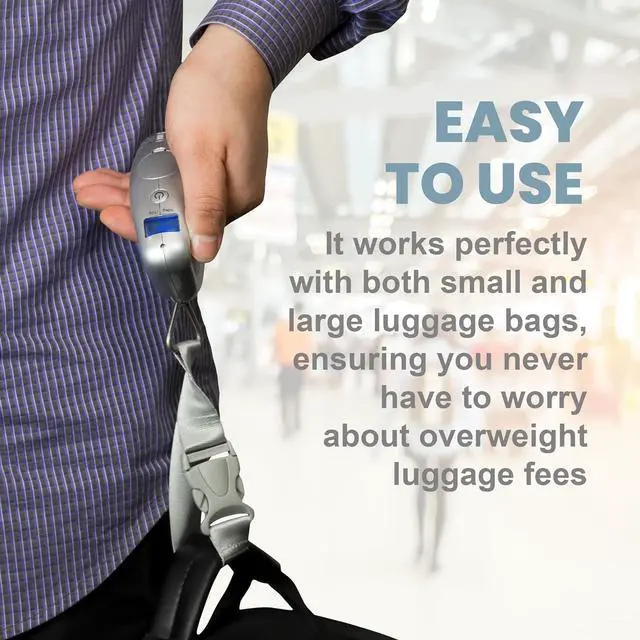 Alt view image 7 of 7 - Smart Weigh Digital Portable Luggage Scale, 50kg /110lbs Capacity, with EZ Grip Handle, Travel Hanging Scale w/Strap, Bag Weight Gadget w/Tare Function for Suitcases