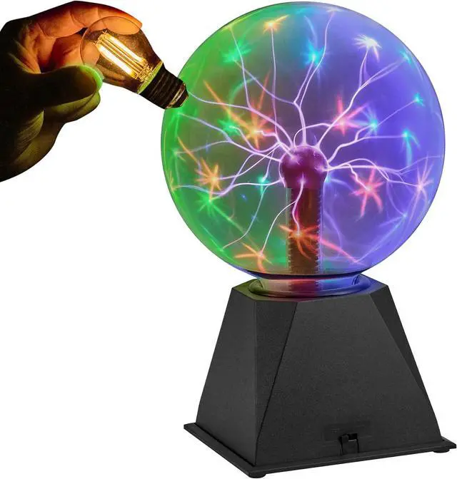 Main image of Playbees 7-Inch Colorful Plasma Ball  Tesla Coil Globe with Multicolor Lightning Effects, Plug-in Static Electricity Prop for Parties, Decorations, and STEM Learning
Visit the Playbees Store - 3 Color
