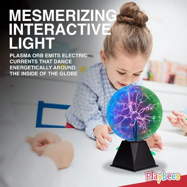 Alt view image 6 of 7 - Playbees 7-Inch Colorful Plasma Ball  Tesla Coil Globe with Multicolor Lightning Effects, Plug-in Static Electricity Prop for Parties, Decorations, and STEM Learning
Visit the Playbees Store - 3 Color