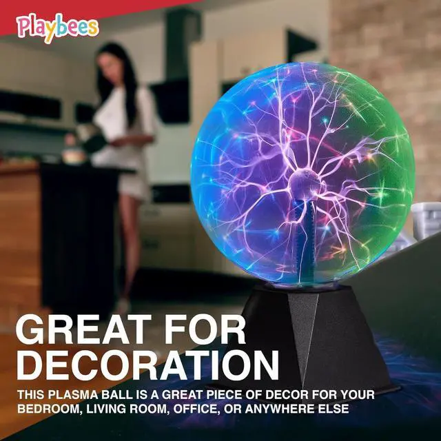 Alt view image 4 of 7 - Playbees 7-Inch Colorful Plasma Ball  Tesla Coil Globe with Multicolor Lightning Effects, Plug-in Static Electricity Prop for Parties, Decorations, and STEM Learning
Visit the Playbees Store - 3 Color