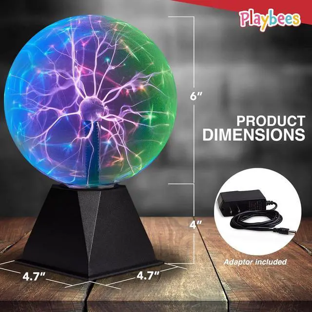 Alt view image 2 of 7 - Playbees 7-Inch Colorful Plasma Ball  Tesla Coil Globe with Multicolor Lightning Effects, Plug-in Static Electricity Prop for Parties, Decorations, and STEM Learning
Visit the Playbees Store - 3 Color
