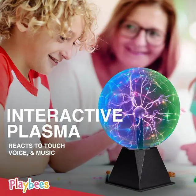 Alt view image 7 of 7 - Playbees 7-Inch Colorful Plasma Ball  Tesla Coil Globe with Multicolor Lightning Effects, Plug-in Static Electricity Prop for Parties, Decorations, and STEM Learning
Visit the Playbees Store - 3 Color