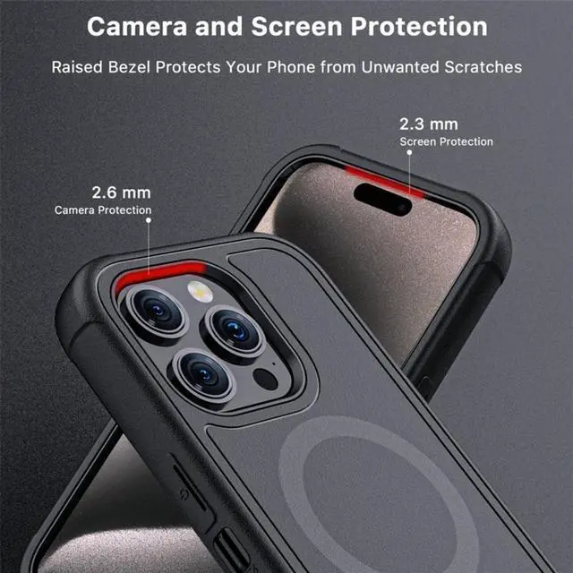 Alt view image 5 of 6 - MYBAT PRO Maverick Series Rogue Edition MagSafe Case for iPhone 15 Pro Max (6.7) Heavy Duty Protection Black