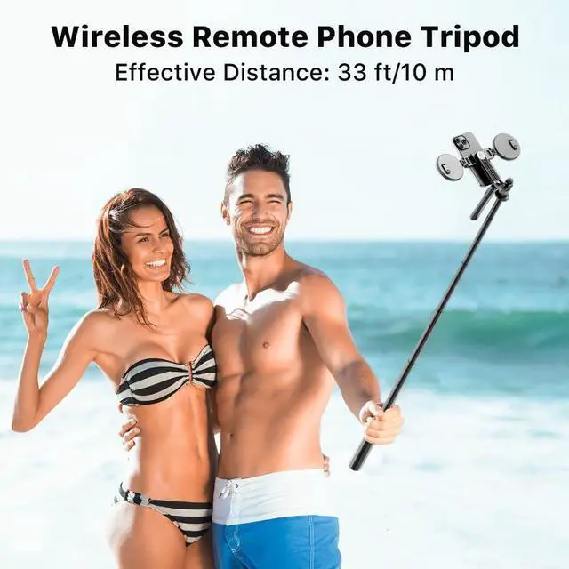 Alt view image 6 of 7 - MYBAT PRO 3 in 1 Flexible Phone Tripod with Wireless Remote,72" Tall Travel Tripod Stand w 1/4" Screw,Selfie Stick w Light for Photo Vlog, 360° Rotation Camera Tripod for iPhone Android Black