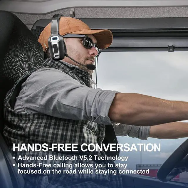 Alt view image 7 of 7 - MYBAT PRO WorkFlow Bluetooth Headset With Noise Cancelling Microphone, Led Indicator & Mute Button Compatible With Most Wireless Devices, Work From Home/ Computer/ Laptop/ PC/ iPhone For Men Trucker