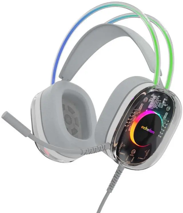 Main image of Echelon Wired Headphones, Gaming Headset with Microphone and Volume Control, On-Ear Headphones Corded Stereo USB-C Plug Headset for Smartphones Laptop Computer PC Tablets Grey