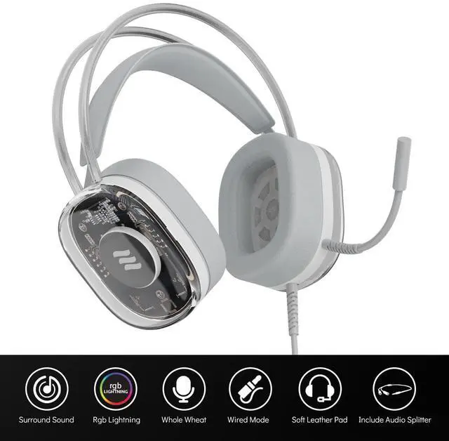 Alt view image 2 of 7 - Echelon Wired Headphones, Gaming Headset with Microphone and Volume Control, On-Ear Headphones Corded Stereo USB-C Plug Headset for Smartphones Laptop Computer PC Tablets Grey