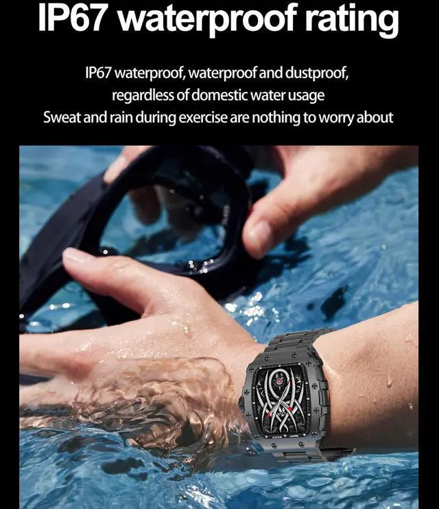 Alt view image 4 of 7 - Smart Watch, Fitness Tracker with Heart Rate Monitor, Blood Oxygen, Sleep Tracking, 1.76 Inch Touchscreen Smart watch for Android iOS Swimming Waterproof Pedometer Step Calories Tracker for Women Men