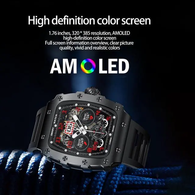 Alt view image 5 of 7 - Smart Watch, Fitness Tracker with Heart Rate Monitor, Blood Oxygen, Sleep Tracking, 1.76 Inch Touchscreen Smart watch for Android iOS Swimming Waterproof Pedometer Step Calories Tracker for Women Men