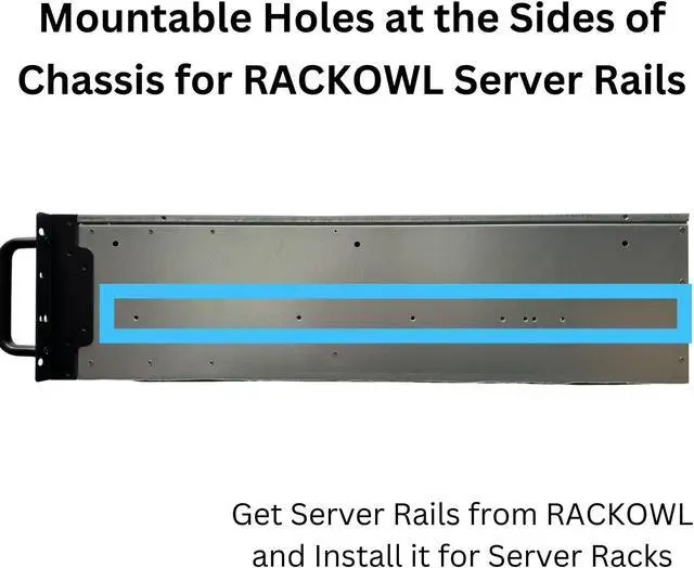 Alt view image 6 of 7 - RACKOWL 4U Rackmount Server Case Chassis; 13*HDD Bays (10*3.5" & 3*5.25"); E-ATX/CEB/EEB/ATX Mobo, Fan: Front 2*120mm, Mid 4*80mm, Rear 2*80mm, Front Panel Lock, Size:16.8*7.0*25.0", RO-SC4U0650X001