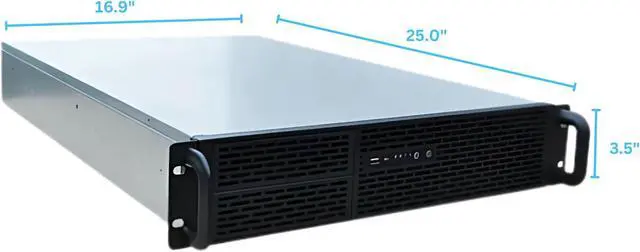 Alt view image 6 of 7 - RACKOWL 2U Server Case, Rackmount Server Chassis; 8* HDD Bays (6*3.5" & 2*5.25"); E-ATX/CEB/EEB/ATX Mobo,  Mid Fans 4* 80mm, Size:16.8* 3.5* 25.0"
