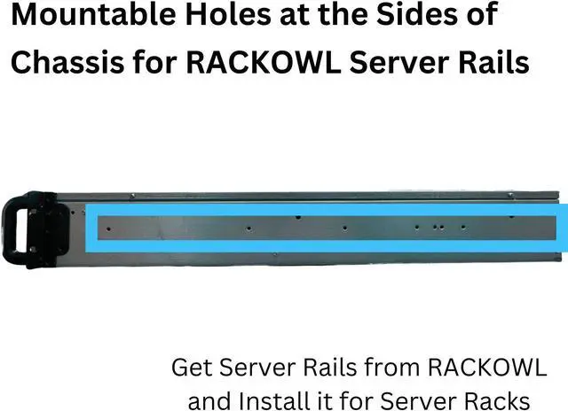 Alt view image 5 of 7 - RACKOWL 2U Server Case, Rackmount Server Chassis; 8* HDD Bays (6*3.5" & 2*5.25"); E-ATX/CEB/EEB/ATX Mobo,  Mid Fans 4* 80mm, Size:16.8* 3.5* 25.0"