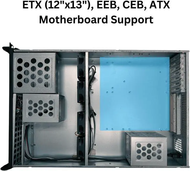 Alt view image 2 of 7 - RACKOWL 2U Server Case, Rackmount Server Chassis; 8* HDD Bays (6*3.5" & 2*5.25"); E-ATX/CEB/EEB/ATX Mobo,  Mid Fans 4* 80mm, Size:16.8* 3.5* 25.0"
