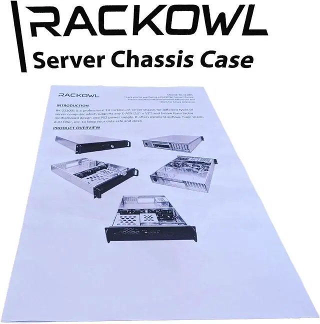 Alt view image 7 of 7 - RACKOWL 2U Server Case, Rackmount Server Chassis; 8* HDD Bays (6*3.5" & 2*5.25"); E-ATX/CEB/EEB/ATX Mobo,  Mid Fans 4* 80mm, Size:16.8* 3.5* 25.0"