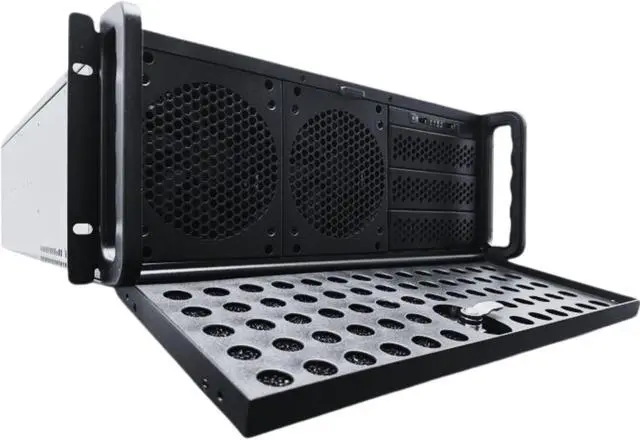 Main image of RACKOWL 4U Rackmount Server Case Chassis, 8*HDD Bays & 3*5.25" Devices, E-ATX/ CEB/ EEB/ ATX Mobo, Fan: Front 2*120mm, Mid 3*120mm, Rear 2*80mm, Front Panel Lock, Size:16.8*7.0*25.0"