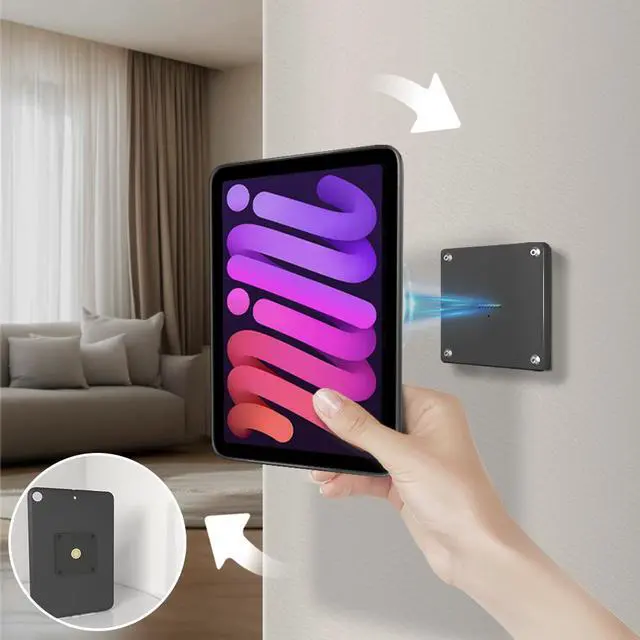 Alt view image 2 of 7 - Zilvex Magnetic Charging Case with Wall Mount for iPad Mini6/7 (A17 Pro, A15 Bionic)8.3-Inch Holder with Strong Magnets, Quick 18W Charge, and Easy Installation for Home
