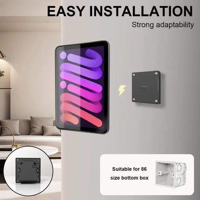 Alt view image 4 of 7 - Zilvex Magnetic Charging Case with Wall Mount for iPad Mini6/7 (A17 Pro, A15 Bionic)8.3-Inch Holder with Strong Magnets, Quick 18W Charge, and Easy Installation for Home