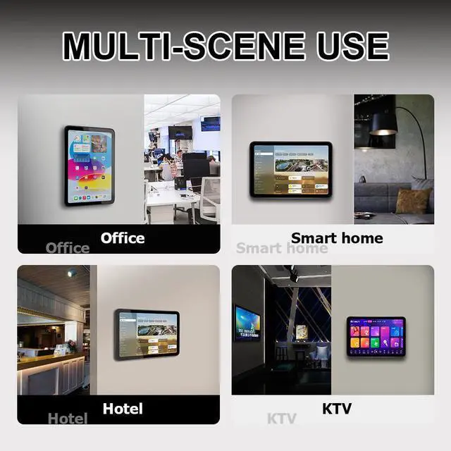 Alt view image 2 of 7 - Zilvex Magnetic Wall Mount with Charging Case  for  iPad Air 5th / 4th gen 10.9-Inch. 100-250V AC 18W Quick Charge, Strong Magnets