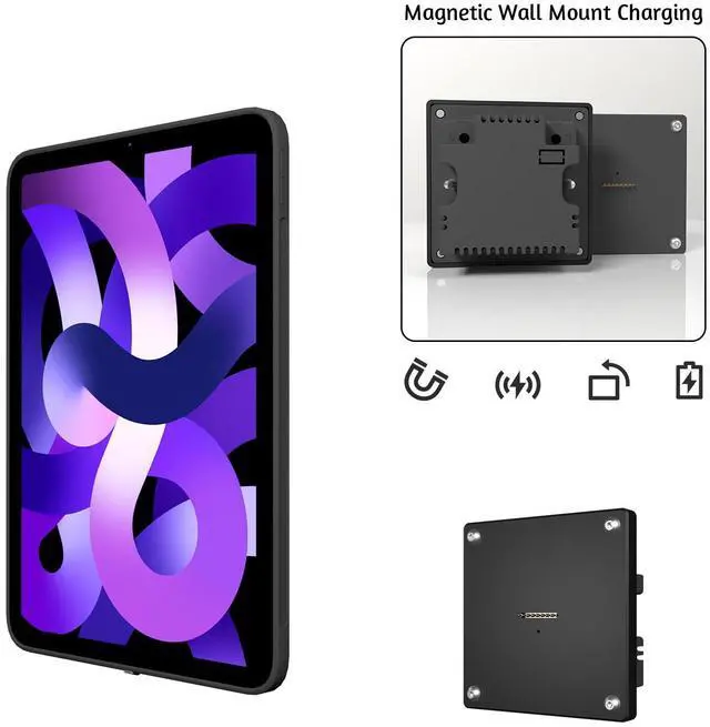 Main image of Zilvex Magnetic Wall Mount with Charging Case  for  iPad Air 5th / 4th gen 10.9-Inch. 100-250V AC 18W Quick Charge, Strong Magnets