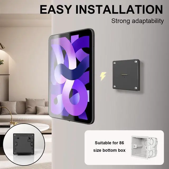 Alt view image 5 of 7 - Zilvex Magnetic Wall Mount with Charging Case  for  iPad Air 5th / 4th gen 10.9-Inch. 100-250V AC 18W Quick Charge, Strong Magnets