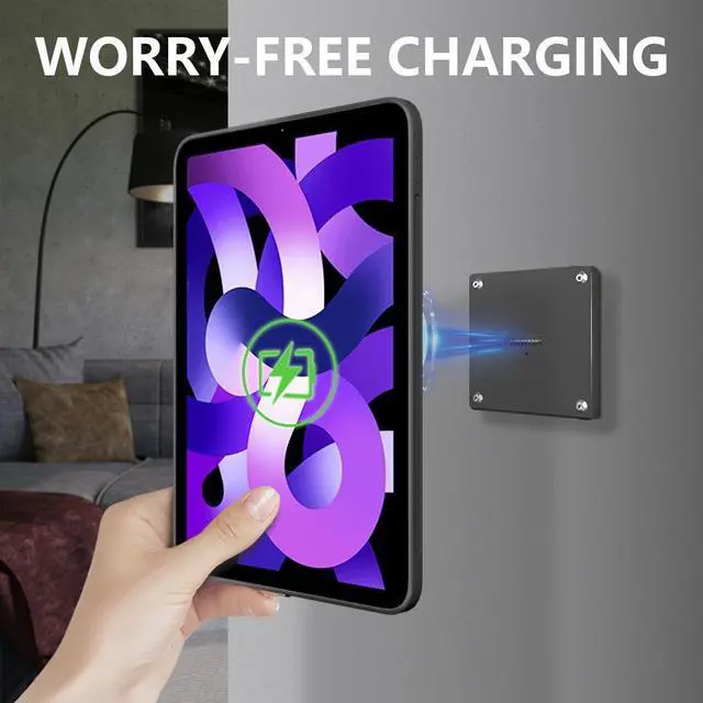 Alt view image 4 of 7 - Zilvex Magnetic Wall Mount with Charging Case  for  iPad Air 5th / 4th gen 10.9-Inch. 100-250V AC 18W Quick Charge, Strong Magnets