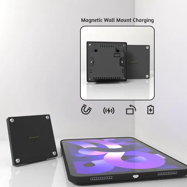 Alt view image 6 of 7 - Zilvex Magnetic Wall Mount with Charging Case  for  iPad Air 5th / 4th gen 10.9-Inch. 100-250V AC 18W Quick Charge, Strong Magnets
