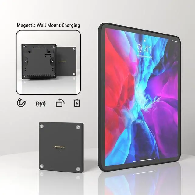 Alt view image 4 of 6 - Zilvex Magnetic Wall Mount with Charging Case for iPad iPad Pro 11-Inch,  100-250V AC 18W Quick Charge, Strong Magnets